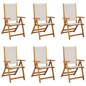 vidaXL Folding Garden Chairs 6 pcs Solid Wood Acacia and Textilene