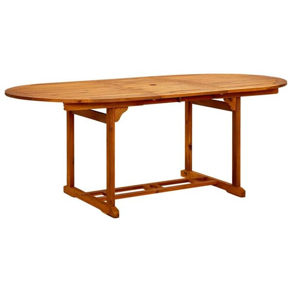 vidaXL Garden Table (150-200)x100x75 cm Solid Acacia Wood