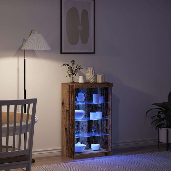 vidaXL LED Sideboard Old Wood 60.5 x 37 x 100 cm Engineered Wood