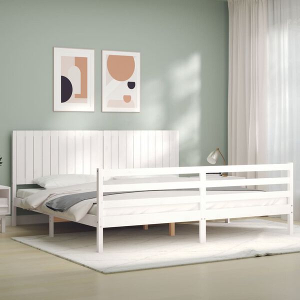 vidaXL Bed Frame without Mattress White 200x200 cm Solid Wood