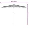 vidaXL Garden Parasol with LEDs and Steel Pole Brown 268x268x226 cm