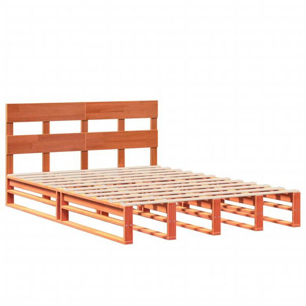 vidaXL Bed Frame without Mattress Wax Brown 140x190 cm Solid Wood Pine