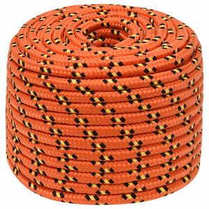 vidaXL Multipurpose Utility Rope 14 mm 50 m Orange PP 1275 kg Max Load