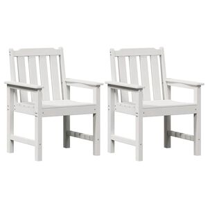 vidaXL Garden Dining Chair 2 pcs White 65.5 x 59 x 88 cm HDPE