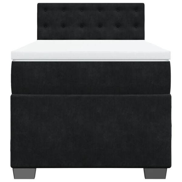 vidaXL Box Spring Bed with Mattress Black 90x190 cm Velvet