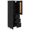 vidaXL Highboard with Drawer 2 pcs Black Oak Engineered Wood