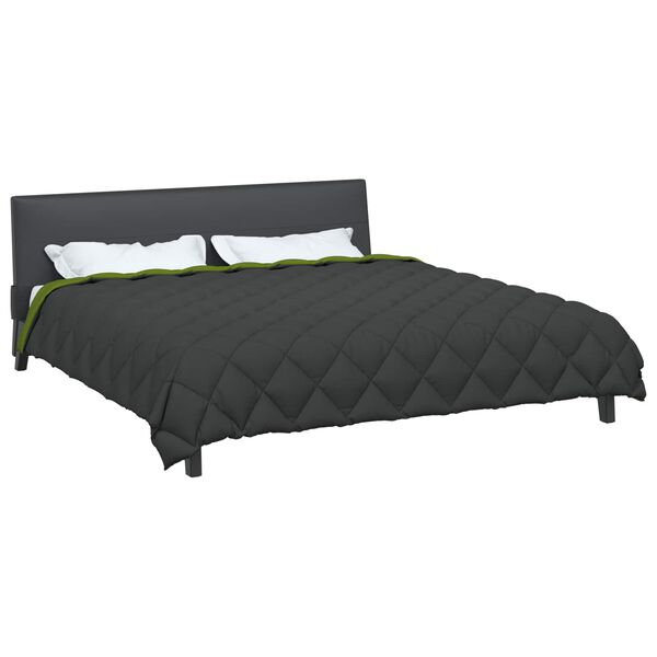 vidaXL Winter Duvet Green and Anthracite 200 x 200 cm Microfiber