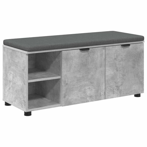 vidaXL Hall Bench with Cushion Concrete Grey 100 x 38 x 46 cm