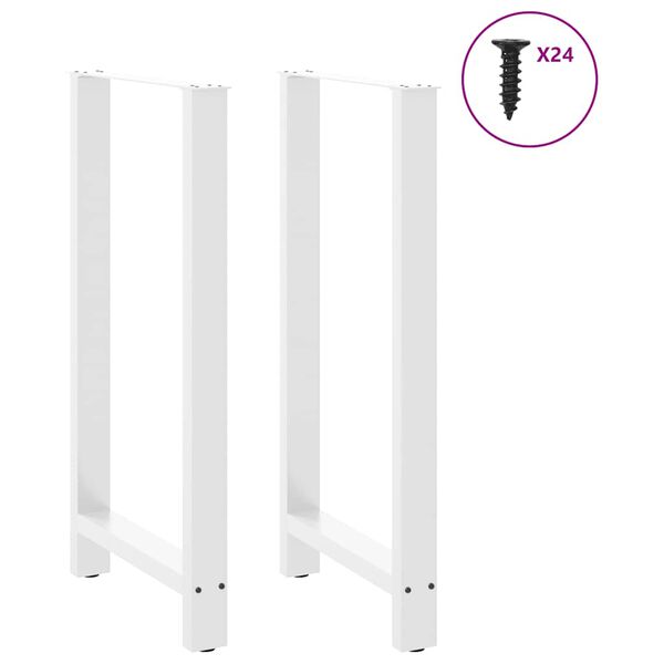 vidaXL Bar Table Legs White 2 pcs 60x(110-111) cm Steel