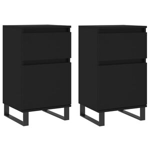 vidaXL Sideboards 2 pcs Black 40x35x70 cm Engineered Wood