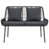 vidaXL Garden Bench Black and Anthracite Poly Rattan