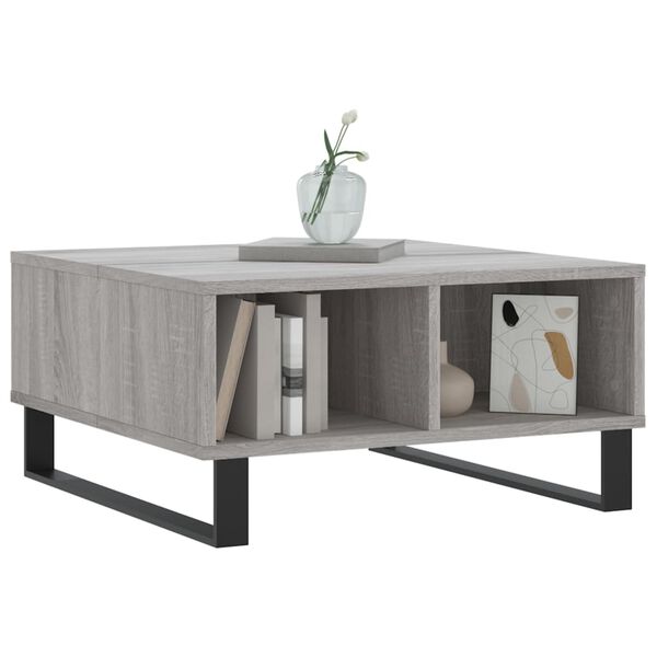 vidaXL Coffee Table Grey Sonoma 60x60x30 cm Engineered Wood