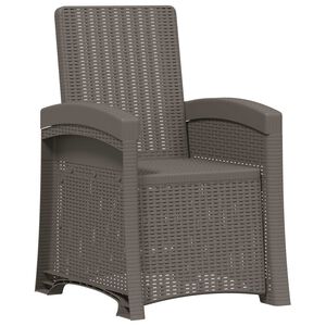 vidaXL Reclining Garden Chair Rattan Look Light Grey PP