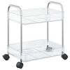 vidaXL Storage Trolley 2-Tier Transparent 37x28x43,5 cm Acrylic