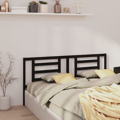 vidaXL Bed Headboard Black 206x4x100 cm Solid Pine Wood