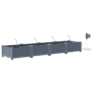 vidaXL Garden Planter 4 pcs LiGht Grey 160 x 40 x 22 cm PP