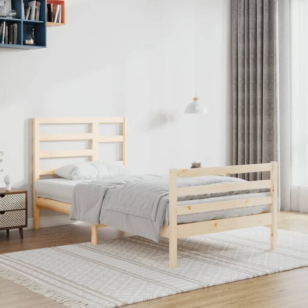 vidaXL Bed Frame without Mattress Solid Wood 90x200 cm