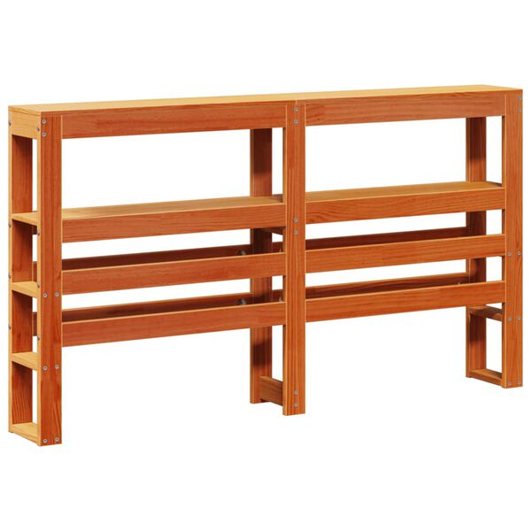 vidaXL Headboard with Shelves Wax Brown 150 cm Solid Wood Pine