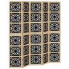 vidaXL Room Divider 5 Panels Brown and Black Solid Wood Paulownia