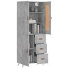 vidaXL Highboard Concrete Grey 69.5x34x180 cm Engineered Wood