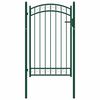 vidaXL Fence Gate with Arched Top Steel 100x106 cm Green