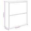 vidaXL Shoe Cabinet with Mirror 2-Layer High Gloss White 63x17x67 cm