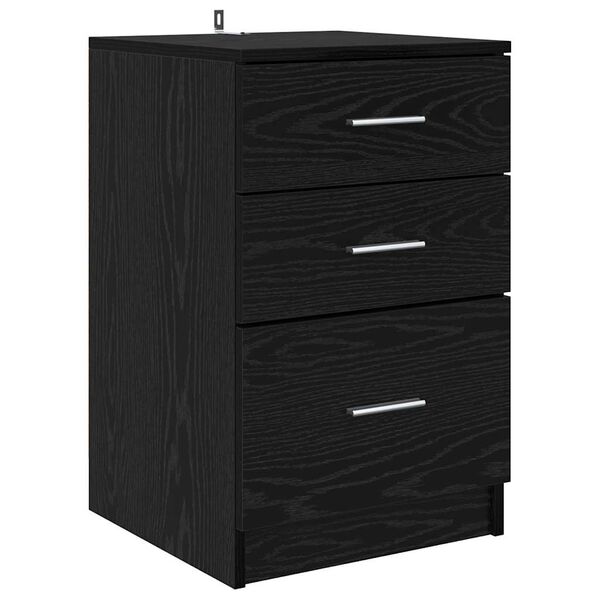 vidaXL Bedside Cabinet Black Oak 40 x 40 x 63 cm Engineered Wood