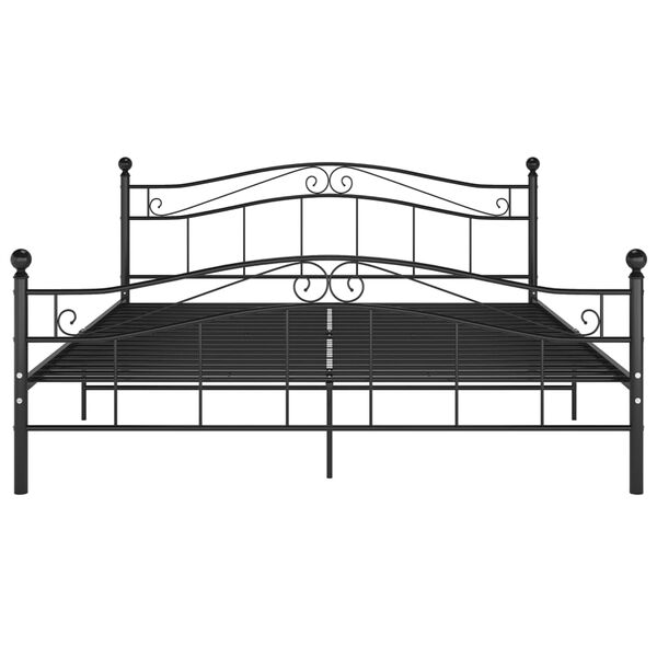 vidaXL Bed Frame without Mattress Black Metal 160x200 cm