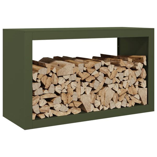 vidaXL Firewood Rack Green 100x40x60 cm Steel
