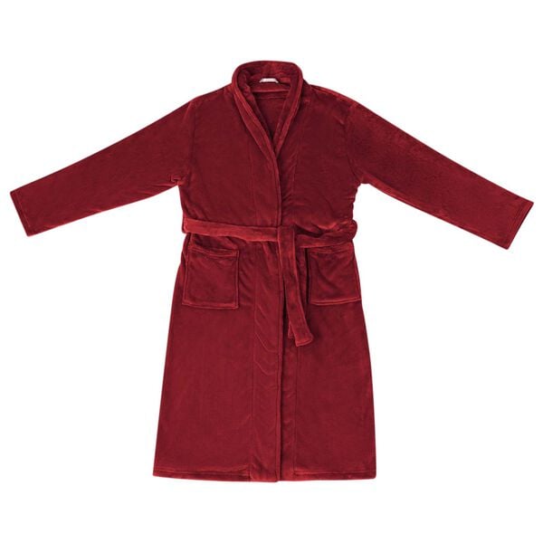 vidaXL Bathrobe without Hood Bordeaux Red S Flannel