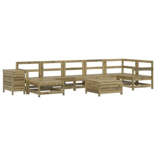 vidaXL 9 Piece Garden Sofa Set Impregnated Wood Pine