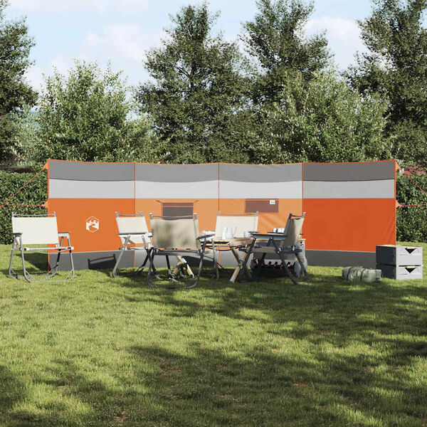 vidaXL Camping Windbreak Grey and Orange 510x153 cm Waterproof