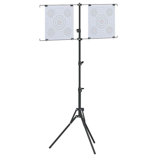 vidaXL Target Stand Folding Black and White 82.5 x 51 x 150 cm Metal