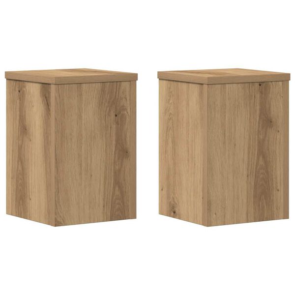 vidaXL Plant Stands 2 pcs Artisan Oak 20x20x30 cm Engineered Wood