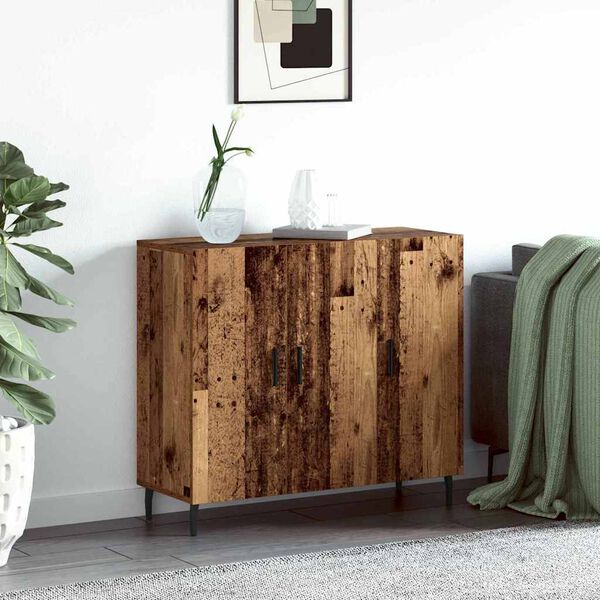 vidaXL Sideboard Old Wood 90 x 34 x 80 cm Engineered Wood
