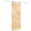 vidaXL Sliding Door Natural and White 80 x 210 cm Solid Pine Wood