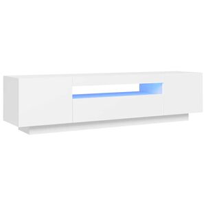 vidaXL TV Cabinet with LED Lights White 160x35x40 cm
