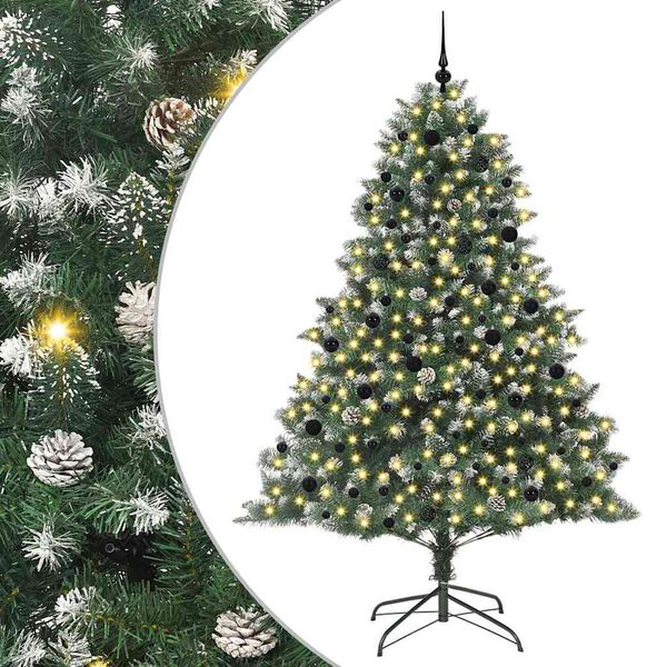 vidaXL Artificial Christmas Tree with 300 LEDs with Stand Green 240 cm
