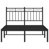 vidaXL Metal Bed Frame without Mattress with Headboard Black 120x190cm
