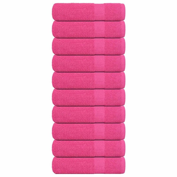 vidaXL Hand Towels "FROGN" 10 pcs Pink 50x100 cm 360 gsm