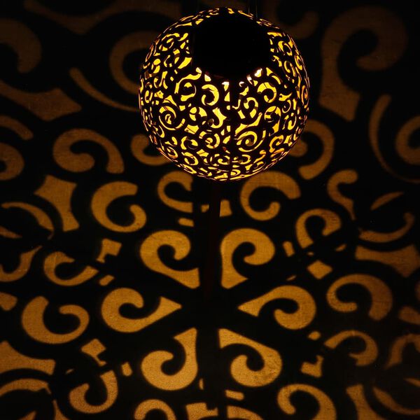 HI LED Solar Garden Ball Light 18 cm Metal Brown