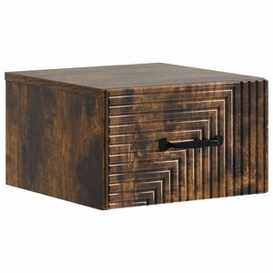 vidaXL Wall-Mounted Bedside Cabinet Smoked Oak 34.5 x 33 x 20 cm