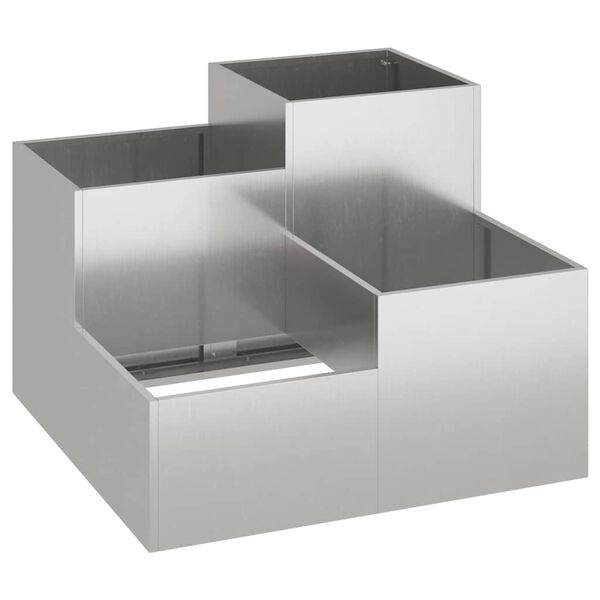 vidaXL Garden Planter Silver 80 x 80 x 60 cm Stainless steel