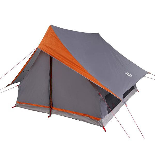 vidaXL Tents with Roof Grey and orange 256 x 266 x 185 cm Polyester