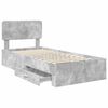 vidaXL Bed Frame with Drawer Concrete Grey 70 x 190 cm Engineered Wood