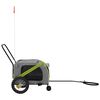 vidaXL Pet Bike Trailer Green and Black Oxford Fabric and Iron