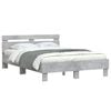 vidaXL Bed Frame with LED without Mattress Concrete Grey 135x190 cm Double
