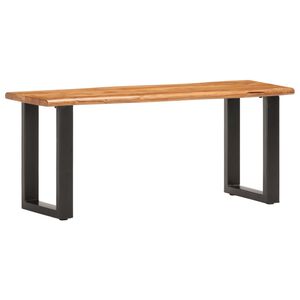 vidaXL Bench 110 cm Solid Rough Mango Wood and Steel