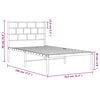 vidaXL Metal Bed Frame without Mattress with Headboard White 75x190cm