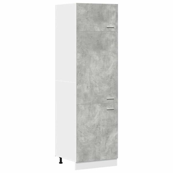 vidaXL Refrigerator Cabinet Lyon Concrete Grey 60x57x207 cm Engineered Wood